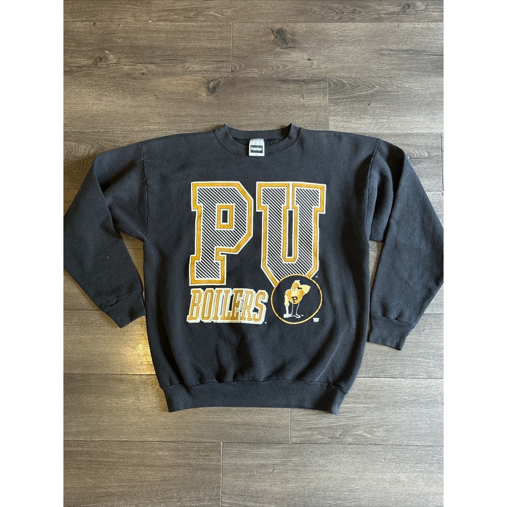Vtg Purdue Boilermakers Crewneck Sweatshirt 2XL Large Spellout Graphic Tultex